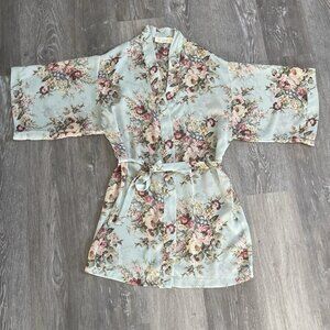 Victoria's Secret Vintage GOLD LABEL Kimono Robe Semi Sheer Floral XS